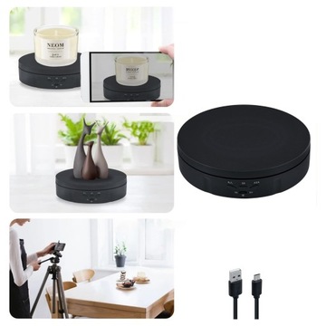 ПОВОРОТНЫЙ СТОЛИК НА 360° ДЛЯ ФОТОГРАФИЙ БЕЗ ЗЕРКАЛА, ЧЕРНЫЙ 14,5 СМ