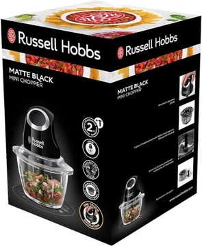 Мини-измельчитель Russell Hobbs Matte Black, 200 Вт, стеклянный контейнер 500 мл