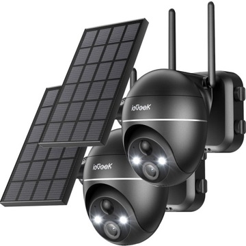 KAMERA ZEWNĘTRZNA SOLARNA OBROTOWA IP WIFI FHD 4x ZOOM 5MPx na 9000mAh 2szt