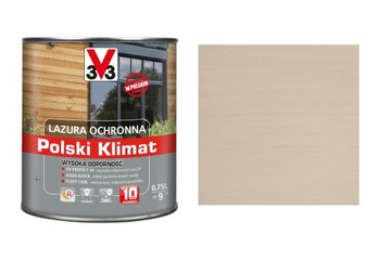 Lazura V33 Polski Klimat 10 lat Biały Kremo. 0,75L