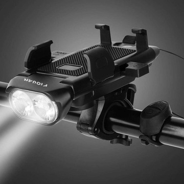 Велосипедный держатель для телефона 4в1 со светодиодной подсветкой, велосипедный звонок Powerbank 3000