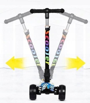 HULAJNOGA TRÓJKOŁOWA DLA DZIECI TOBBI-TOYS BALANSOWA KOŁA LED STYL GRAFFITI