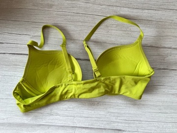 75B La Senza biustonosz zielony neonowy satynowy push-up