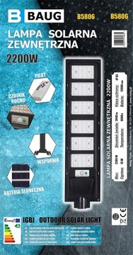 LAMPA SOLARNA ZEWNĘTRZNA 2200W BAUG