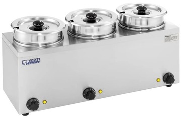 Stacja do zup 3 x 2,75 l stal szlachetna ROYAL CATERING RCBM-3/4R
