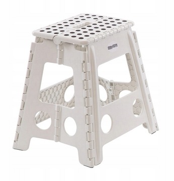 TABORET STOŁEK STOPIEŃ SKŁADANY BIAŁY ANTYPOŚLIZGOWY KRZESEŁKO PRZENOŚNE