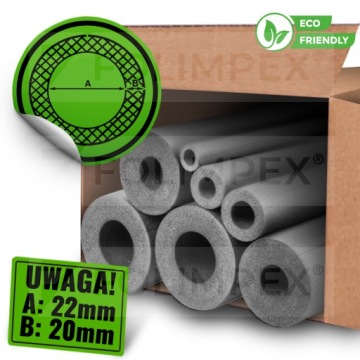 Otulina na rurę szara 22/20 1MB KARTON 36MB