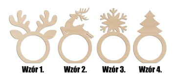 КОЛЬЦА на деревянных салфетках РОЖДЕСТВЕНСКИЙ ОЛЕНЬ МИКС