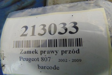 PEUGEOT 807 2.0 16V ZÁMEK PRAVÝ PŘEDNÍ