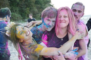 GENDER REVEAL gaśnica kolorowy proszek Holi Różowy festiwal kolorów girl