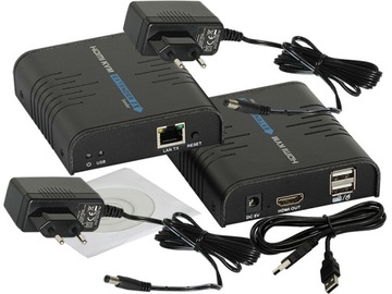 Комплект преобразователя USB в HDMI to IP + KVM - TX + RX