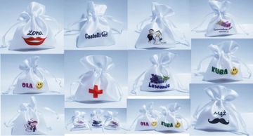 Белая атласная сумка для украшений с ПРИНТОМ ЛОГОТИПА