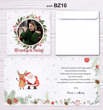Kartki Świąteczne z Twoim zdjęciem dla rodziny - Koperty Gratis