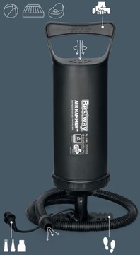 Ручной поршневой насос для матраса для бассейна с 3 насадками