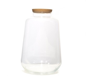 Wazon szklany słój Bulb S H30 + korek las w słoj