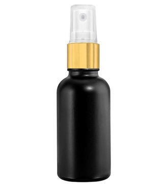 BUTELKA CZARNA MATOWA 100ML Z ATOMIZEREM ZŁOTYM
