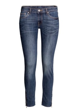 H&M Skinny Low Waist Ankle Jeans z zamkami 26