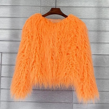 2023 Winter New Women Fur Coat Colorful Furry Pink