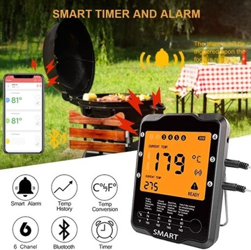 TERMOMETR DO GRILLA Z 4 KOLOROWYMI SONDAMI SMART