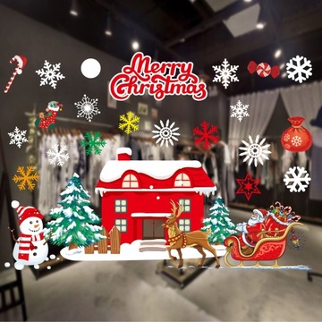 Naklejki ŚWIĄTECZNE na szybę DWUSTRONNE merry xmas
