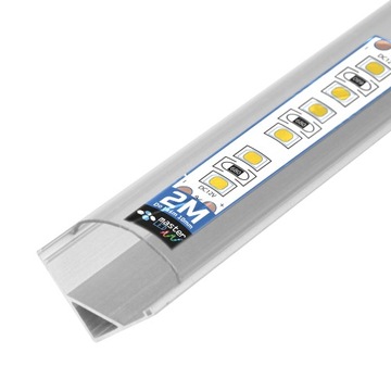 Profil LED narożny do TAŚMY LED Z KLOSZEM 2m aluminiowy kątowy