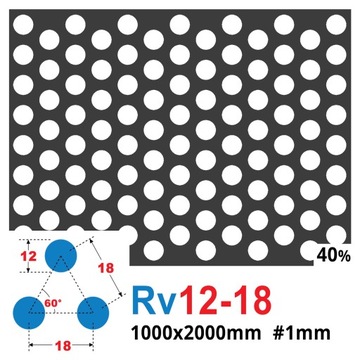 ПЕРФОРИРОВАННЫЙ ЛИСТ 1000 x 2000 Rv 12 - 18 КОЛЕСА 1