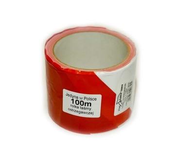 Taśma ostrzegawcza biało-czerwona 75mm x 100m