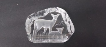 Стеклянная скульптура-папье Deer Deer WWF Пол Ислинг Svensk Glas