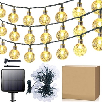 GIRLANDA SOLARNA DŁUGA 22M 200LED LAMPKI SOLARNE OGRODOWA BALKON ŚWIETLNA