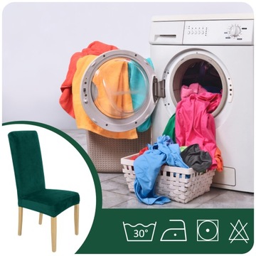 ЧЕХОЛ ДЛЯ КРЕСЛА С ВЫСОКОЙ СПИНКОЙ, БУТЫЛОЧНО-ЗЕЛЕНЫЙ, ЭЛАСТИЧНЫЙ ВЕЛЮР