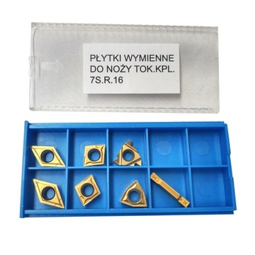 Zestaw 7 płytek wymiennych do noży tokarskich 16mm