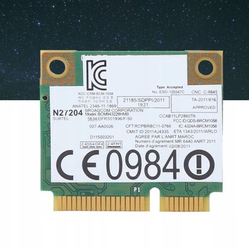 МОДЕЛЬ КАРТЫ BROADCOM 300M BCM943228HMB WIFI Mi