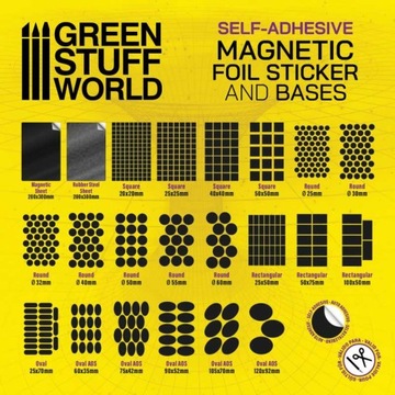 Green Stuff World: Samoprzylepne magnesy na podstawki okrągłe 40mm 25 sztuk