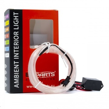 ŚWIATŁOWÓD LED DO SAMOCHODU EL WIRE - BIAŁY 3 M