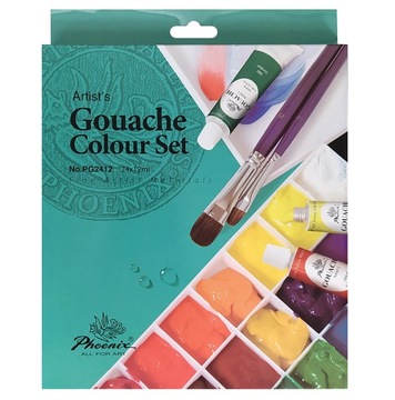 Phoenix Gouache zestaw gwaszy 24x12ml