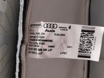 AUDI Q3 2016R PODPORA SEDADLA PASAŽÉR 8U0881806BB 8U0963557D VYHŘÍVANÉ EU