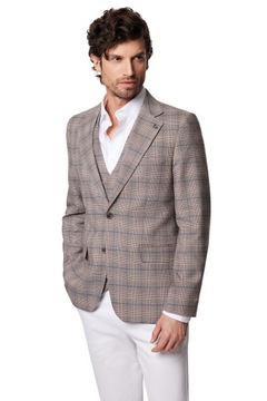 Marynarka Beżowa w Kratę Colima Lancerto 54