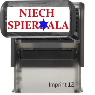 PIECZĄTKA CZARNA AUTOMATYCZNA NAPIS NIECH SPIERD*** GADŻET NA PREZENT