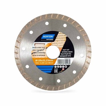 Tarcza diamentowa cegła, dachówka NORTON 125x22,23mm - zestaw 5 sztuk