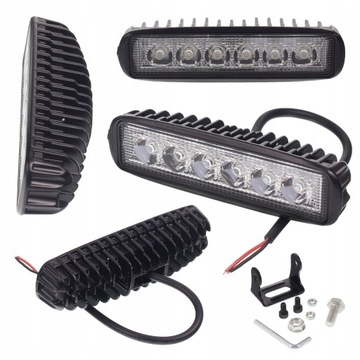 Lampa robocza LED 18W 12-24V płaska skupione 2szt.