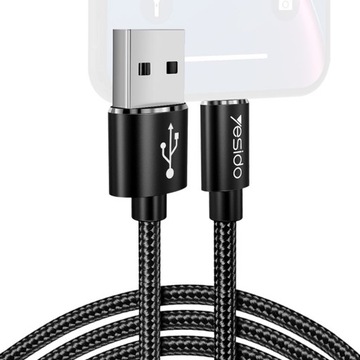 KABEL USB-C Typ C 2.4A 120cm Pleciony JAKOŚĆ