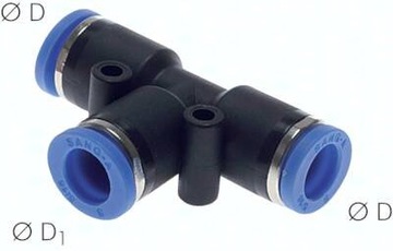 Złączka wtykowa trójnik T 2 x 4mm, 6 mm