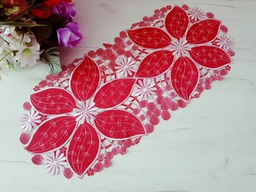 RED дорожка для стола, серебряная вышивка, 40 X 90 см