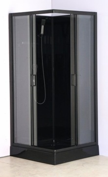 KABINA PRYSZNICOWA KWADRATOWA 80x80 BLACK CZARNA