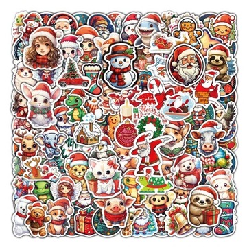 100pcs Christmas Party Stickers Scrapbooking Cartoon Cute Graffiti Stickers