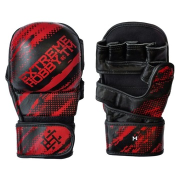 Rękawice do MMA skórzane treningowe sparingowe Extreme Hobby CORE RED L