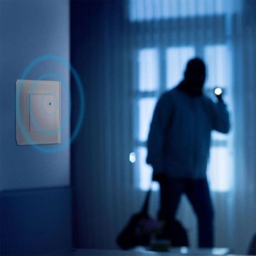 Микроволновой датчик движения, встраиваемый в стену, белое стекло