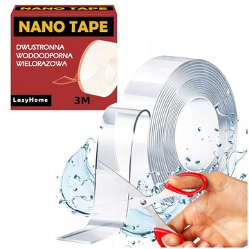 MOCNA TAŚMA NANO TAPE WODOODPORNA DWUSTRONNA 3M