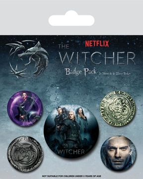 THE WITCHER WARRIOR przypinki zestaw 1 + 4