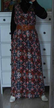 New Look AZTECKA indiańska BOHO hippie ETNO folk WISKOZA maxi XXL/XXXL